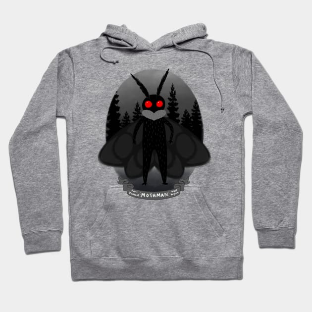 Mothman! Travel Plaque Hoodie by Meowlentine